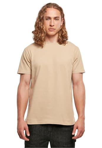 Build Your Brand T-Shirt Basique à col Rond pour Homme, Coupe régulière, en Coton, Beige Union, XL