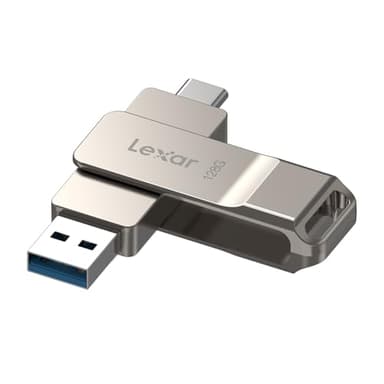 Lexar D40E 128 Go Double clé USB 3.2 Gen 1 Type-C Jump Drive, clé USB-C Flash Drive Matériau métallique Pivotant Conception Clé USB, Compatible avec l'iPhone 17