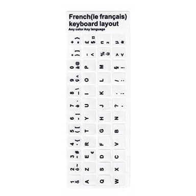 Autocollant de Remplacement français pour Clavier de Couleur Blanche, respectueux de l'environnement, respectueux de la Peau, résistant à la poussière, pour la Maison, Les Voyages,(Blanc français)