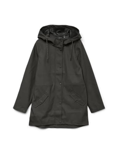 VERO MODA Femme Vmmalou Coated Jacket Noos Blouson De Pluie, Vert Foncé, S EU