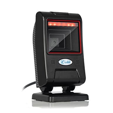 OBZ 1D 2D Lecteur Code Barre USB, Douchette Code Barre Mains Libres pour Windows Android Linux - Scanner Code Barre de Bureau Professionnel avec Fenêtre de Numérisation pour Supermarché Magasin