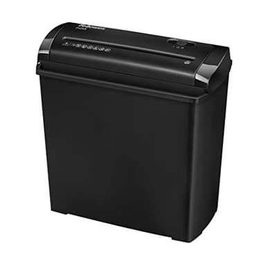 Fellowes Destructeur de Document P-25S Usage Domestique - Coupe Droite - Capacité de Destruction de 5 Feuilles - Corbeille de 11L - Powershred® P-25S - Niveau de sécurité P1 - Noir