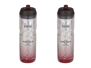 ZEFAL Pack Arctica 75 - Lot de Deux Bidons Vélo 750 ML - Gourde Vélo Isotherme - Inodore et Etanche - Bidon Sport sans BPA - Argent/Rouge
