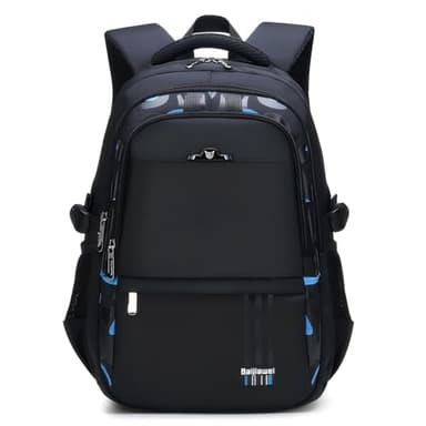 Lengender Cartable College Garcon Sac à Dos Scolaire pour Carte Cahiers Livres Travail Sport pour Ordinateur de 13 Pouce Costaud Imperméable (Bleu)
