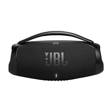 JBL Boombox 3 Wifi, Enceinte portable compatible avec Bluetooth et WiFi, Son JBL Original Pro et basses puissantes, étanche à l'eau et à la poussière, autonomie de 24h, Noire