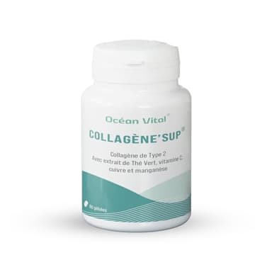 Phyto Sud Collagène'Sup - Gélules de Collagene Marin Type 2 avec Vitamine C et Thé Vert - Antixoydant Naturel - Collagène Marin Type 2 Articulations et Peau - 90 Gélules - Fabrication Française
