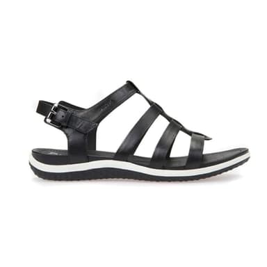 Geox Femme D Sandal Vega A Sandales, Black, 38 EU