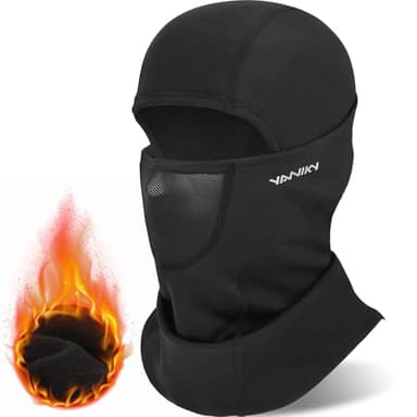 YANIKY Cagoule Coupe-Vent et Chaude - Masque de Ski - Cagoule d'hiver - pour Homme et Femme - Respirante - pour Le Cyclisme, Le Ski, la Moto, Les Sports de Plein air (Maille Respirante Style)