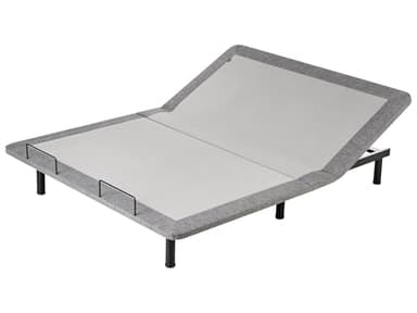 Beliani Sommier Électrique Réglable en Fer et Polyester 160 x 200 cm avec Télécommande Gris Brunoy