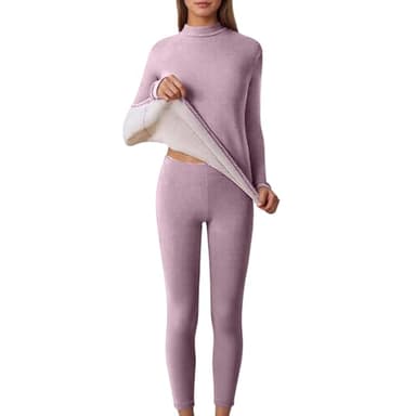 Ensemble De sous-Vêtements Thermiques pour Femmes Imperméabilisant Vetement Collant Chaud Polaire Thermique Femme Vêtement Sport Hiver Randonnée Legging Doux Clothes sous Vêtements