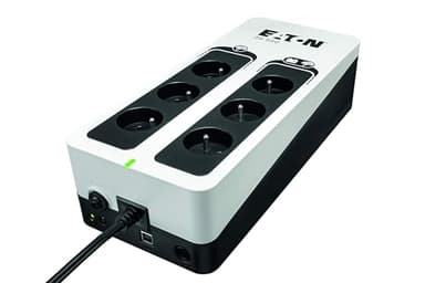 Eaton Onduleur Parafoudre 3S 550 FR - Off-Line UPS - Alimentation sans Interruption - Puissance 550VA (6 Prises FR, Parasurtenseur, Silencieux) - Interface USB (câble Inclus) - Noir&Blanc (3S550F)