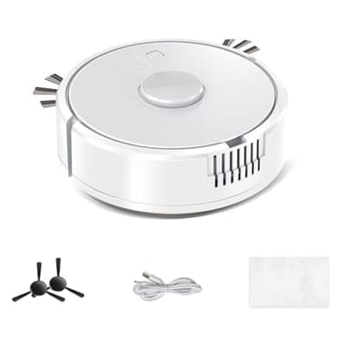 Homeponnew Robot aspirateur intelligent avec auto-charge et balai, navigation automatique pour sols durs et moquettes, blanc