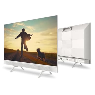 Metz Portable TV 32 Pouces Smart Google Tele HD avec Poignée HDR 10 Haut-parleurs Puissants DBX Television Dolby Audio Chromecast Intégré Commande Vocale Google Assistant (32MTE7000 Blanc)