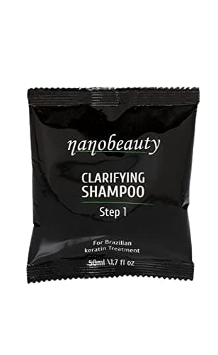 Nanobeauty Shampooing Clarifiant Brésilien Traitement à la Kératine 50 ml Étape 1 Nettoyage en Profondeur Sans Parfum Poudre de Haute Qualité pour Tous les Types de Cheveux