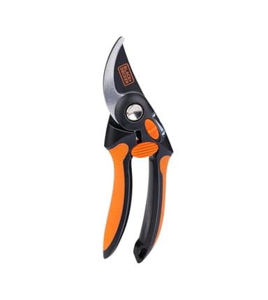 BLACK+DECKER Secateur de Jardin - Taille Haie Lames en Acier de Haute Qualité - Coupe Branche Poignée Ergonomique - Secateur Capacité de Coup de 13 MM – Noir/Orange