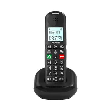 ALCATEL XL685 - Téléphone Fixe sans Fil DECT Senior Format XL - Écran Graphique Haute lisibilité - Grandes Touches - Audio Boost - Mains Libres - Blocage des Appels - Noir