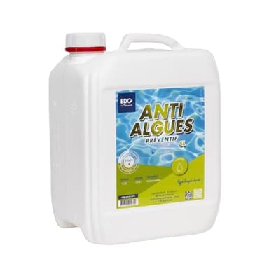 Anti Algues Piscine - Action Préventive Anti Eau Trouble - Algicide - Bidon 5 litres - Edg by Aqualux