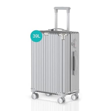 Voyagoux Bagages Cabine - 39L, Petite Valise, Valise Rigide, Valises avec Serrure TSA, ABS, 4X 360° Roue, Suitcase, Robuste et léger Suitcase, 23x35x57cm, Argent