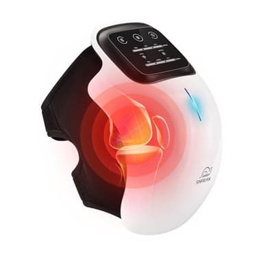Snailax Masseur de genou sans fil avec chaleur pour l’arthrite gonflement raideur, massage du genou avec 3 températures| 3 modes de massage par vibration| Fonction laser et infrarouge| Affichage LED