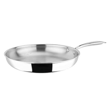 Sitram 711549, Poêle Rapsody en acier inoxydable qualité professionnelle diam. 30 cm - tous feux dont induction, Argent