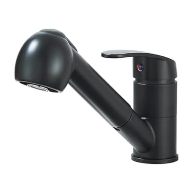 Robinet Cuisine Noir,Mitigeur Cuisine avec Douchette Monocommande,Robinet Pivotant À 360° pour 1 Trou,2 Modes de Pulvérisation