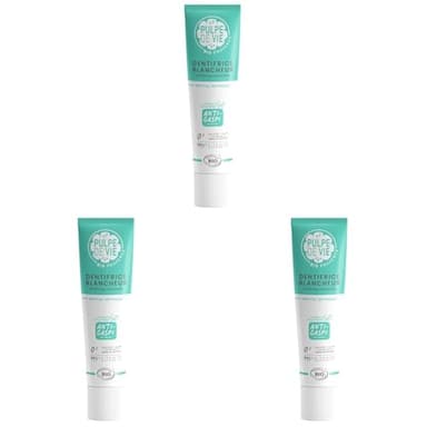 Pulpe de Vie - Dentifrice Blancheur BIO Minter Is Coming 75ml - Anti-gaspi ! Citron - Goût Menthe - 99,5% d'Actifs Naturels - Protège Dents et Gencives. (Lot de 3)