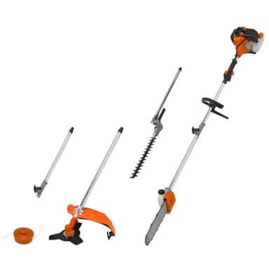 GT Garden Multifonction Thermique 4 en 1 : tronçonneuse - débroussailleuse - Taille-Haies et rallonge