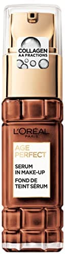 L'Oréal Paris Sérum pour le maquillage pour peaux matures, fond de teint liquide SPF 24, pour un teint radieux, Age Perfect, n. 510 maroron, 30 ml