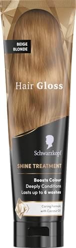Hair Gloss - Schwarzkopf - Coloration - Soin Brillance - Raviveur de couleur - Démêle instantanément - Coloration Temporaire - Huile de Coco Nourissante - Blond Beige - 150ml