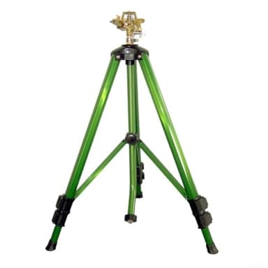 Arroseur de jardin avec tête rotative à 360 degrés en alliage d'aluminium et base trépied extensible pour les besoins professionnels d'irrigation de pelouse