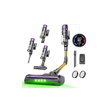 Ultenic U20 Aspirateur Balai sans Fil, 55kPa/60min Aspirateur sans Fil, Technologie GreenEye, Tube Pliable, Brosse de Sol TangleTame, Puissant pour Poils Animaux, Sol Dur et Voiture