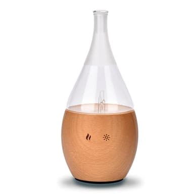 Zen'Arôme - Diffuseur d'Huiles Essentielles par Nébulisation Programmable Bolea - Intensité Réglable - jusqu'à 80m² - et Éclairage LED - Diffusion à Froid pour l’Aromathérapie, Minuterie - Bois, Verre