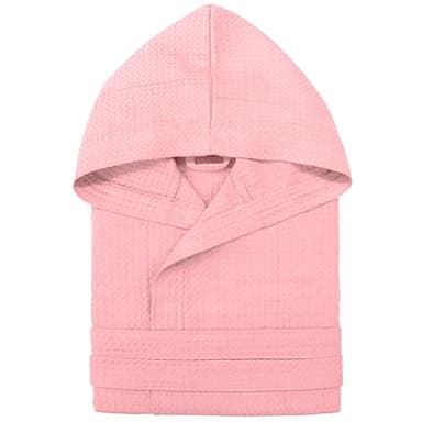 Peignoir unisexe nid d’abeille pour homme et femme en coton, avec capuche, poches et ceinture – Léger, absorbant, respirant – Idéal pour la maison, le spa, la piscine, la salle de sport et les voyages
