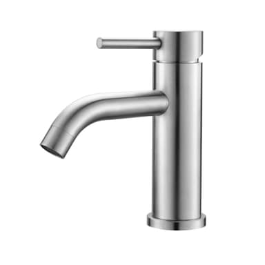 Ibergrif Robinet Lavabo Salle de Bain Moderne, Mitigeur Monocommande en Acier Inoxydable, Cartouche Céramique Silencieuse, Eau Chaude/Froide, Finition Grise, M11003A