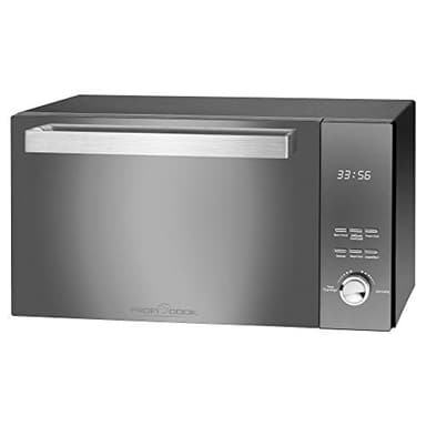 ProfiCook PC-MWG 1204 Four à micro-ondes avec gril, espace de cuisson 23 litres, puissance micro-ondes 800 watts, puissance gril 1000 watts, porte à double vitrage avec poignée en acier inoxydable