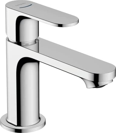 hansgrohe Rebris S - Mitigeur de lavabo eau froide sans tirette ni vidage, Robinet de salle de bain avec hauteur sous bec 84 mm, économie d'eau (EcoSmart), Chromé, 72503000