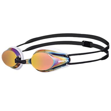 arena Tracks Mirror Lunettes de Natation Unisexe Adulte Race, Lunettes de Natation avec Verres Miroirs Anti-Buée, Protection UV, 4 Ponts Nasaux Interchangeables, Joints en Silicone