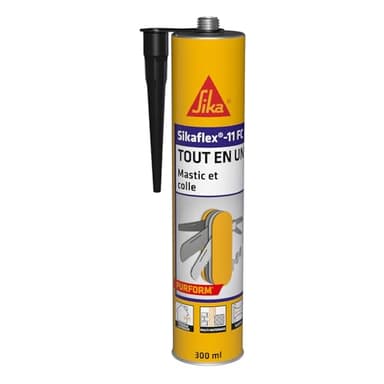 SIKA - Mastic joint et colle multi-usages - Tout en un - Multisupports - Sikaflex 11 FC Purform Noir - Intérieur et extérieur - Idéal travaux de bricolage - Durcit rapidement - 300 ml