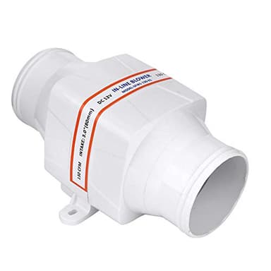 Inline Ventilateur d'air 12 V 3 " pour caravane, remorque, yacht, 130 CFM, 3800 LPM, ABS de haute qualité, ventilateur d'évacuation silencieux et étanche