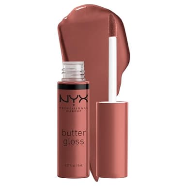 NYX Professional Makeup Gloss à Lèvres Repulpant, Effet Lèvres Pulpeuses, Non Collant, Texture Douce et Crémeuse, À Porter Seul ou avec Rouge à Lèvres, Butter Gloss, Teinte : Praline (16)