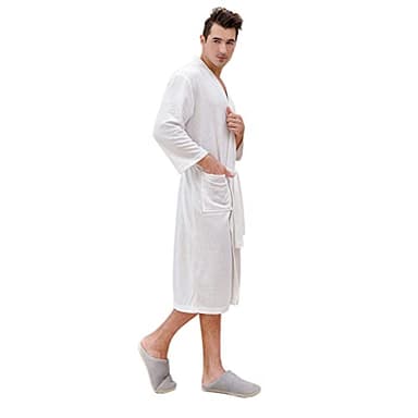 Peignoirs Femme Homme Hiver Chaud Personnalisé Peignoir de Bain Long Chic Sortie Robe Chambre Coton Piscine Blanc Polaire Vêtements Nuit Microfibre Grande Taille Eponge Nid Dabeille Kimono