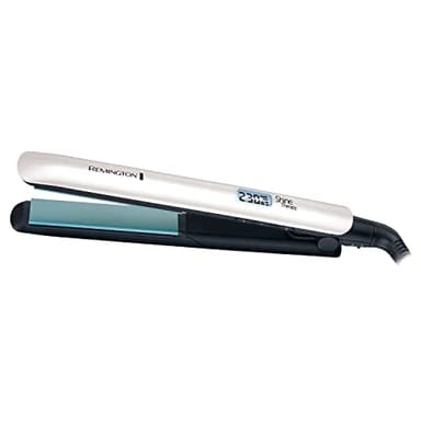 Remington Lisseur Cheveux [Soin Brillance & Douceur] Shine Therapy (Plaques slim, Céramique, Soin huile d'argan marocaine & vitamine E, Ecran LCD, 150-230°C) Fer à Lisser S8500