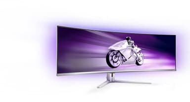 Philips Evnia 49M2C8900L - Moniteur de Jeu incurvé DQHD OLED de 49 Pouces, 144 Hertz, 0,03 ms GtG, HDR400, Ambiglow, FreeSync Prem. Pro (5120 x 1440, HDMI 2.1, DisplayPort 1.4, USB-C, hub USB) Blanc
