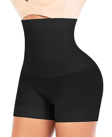Short Gainant Femme Ventre Plat Invisible Culotte Gainante Amincissante Panty Gainant sans Couture Culottes Sculptantes Taille Haute Shorty Anti Frottement Cuisse Shapewear (#2 Noir(Taille haute),M)