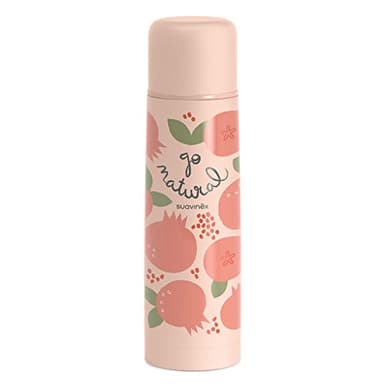 Suavinex, Bouteille Isotherme, Thermos Bébé 100% Inox. Maintient la Température Pendant Plus de 6 Heures. Hermétique, Fermeture Par Pression. Qualité et Résistance. 500 ml, Grenadine, Couleur Corail