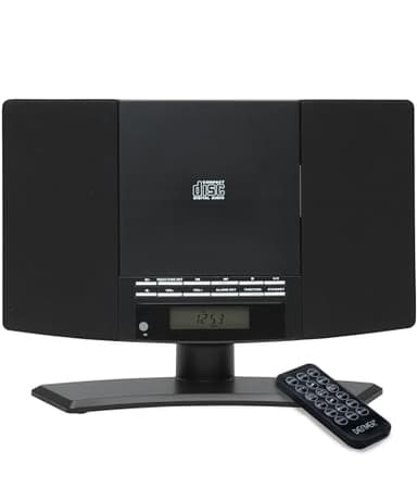 Denver MC-5220. Micro-chaîne Hi-FI. Lecteur CD. Radio FM. Réveil. Fixation Murale. Télécommande Incluse Noir