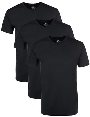 Lower East Lot de 3, 5 ou 10 t-Shirts Basiques, avec col en V, 100% Coton, pour Homme, dans de Nombreuses Couleurs