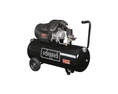 SCHEPPACH - Compresseur horizontal bi-cylindre lubrifie 100L 10 bar 3CV, 2 manometres et 2 raccords rapides - HC110DC Black Edit