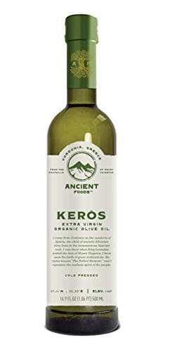 Ancient Foods BIO | Huile d'Olive Bio Kerós | pressée à froid | Huile d'olive grecque extra vierge | Riche en phénol | Arbres vieux de 1000 ans | Récolte manuelle traditionnelle | Bidon de 500ML