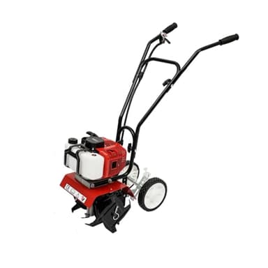Motoculteur à essence de 52 cm³, motoculteur à essence, motobineuse à essence 2 temps, motobineuse à essence légère et compacte, motoculteur à essence avec poignée puissante et poignée sûre.